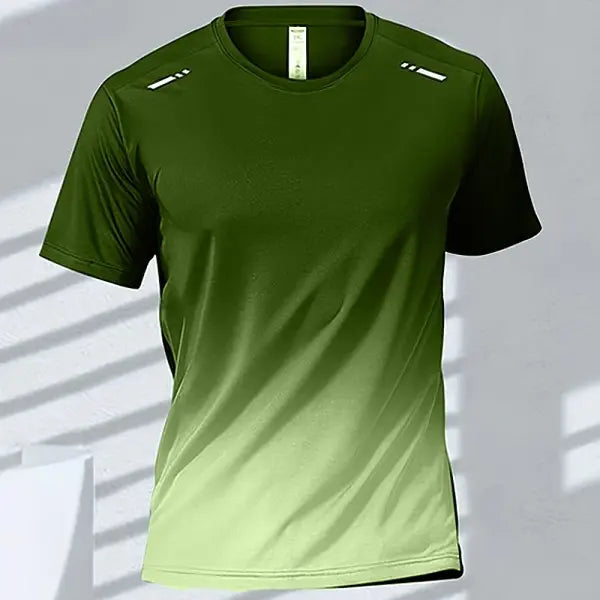 Quick Drying Men’s Sports T-Shirt Gradient Short Sleeve Workout Tee - EXZHF2024271CT / 5XL