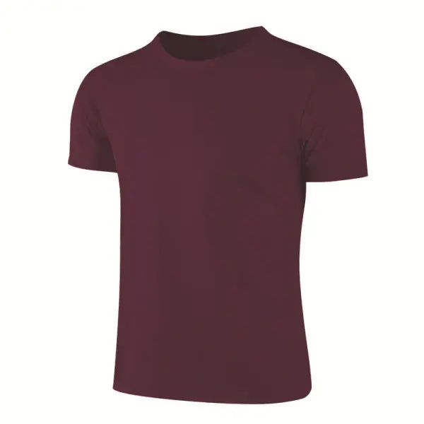Men’s Quick-Dry Round Neck Sports T-Shirt – Breathable Gym Running Fitness Training Top - wine red / S