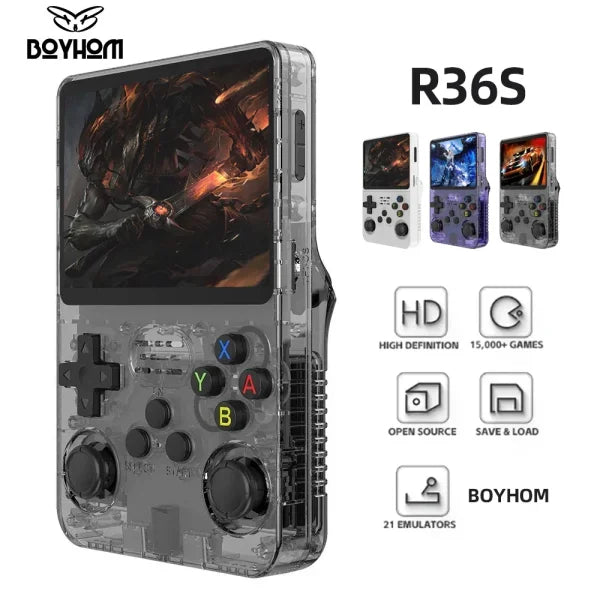 R36S Retro Handheld Game Console 128GB – 3.5’’ IPS Screen Linux System Portable Video Player with 64GB Preloaded Games
