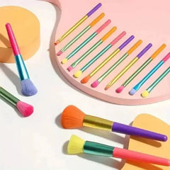 Rainbow Color Makeup Brush Set with 15 Professional Makeup Brushes - Himpall