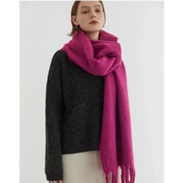 Rainbow Plaid Winter Scarf for Women – Thick Soft Tassel Shawl Wrap in Luxury Style - UUPPW-15