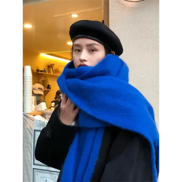 Rainbow Plaid Winter Scarf for Women – Thick Soft Tassel Shawl Wrap in Luxury Style - 2205DS026-14