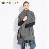 Rainbow Plaid Winter Scarf for Women – Thick Soft Tassel Shawl Wrap in Luxury Style - XW12A-1