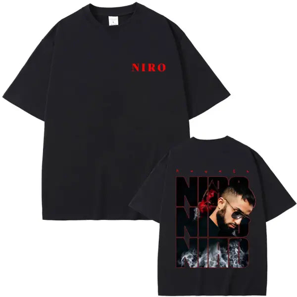 Niro OX7 Album Graphic T-Shirt – Men’s & Women’s Hip Hop Fashion Tee Vintage Washed Cotton Rap Shirt Urban Streetwear