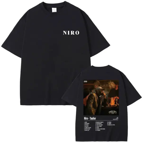 Niro OX7 Album Graphic T-Shirt – Men’s & Women’s Hip Hop Fashion Tee Vintage Washed Cotton Rap Shirt Urban Streetwear