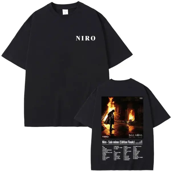Niro OX7 Album Graphic T-Shirt – Men’s & Women’s Hip Hop Fashion Tee Vintage Washed Cotton Rap Shirt Urban Streetwear