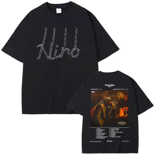 Niro OX7 Album Graphic T-Shirt – Men’s & Women’s Hip Hop Fashion Tee Vintage Washed Cotton Rap Shirt Urban Streetwear