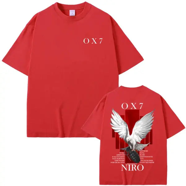 Niro OX7 Album Graphic T-Shirt – Men’s & Women’s Hip Hop Fashion Tee Vintage Washed Cotton Rap Shirt Urban Streetwear