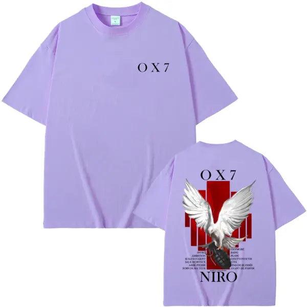 Niro OX7 Album Graphic T-Shirt – Men’s & Women’s Hip Hop Fashion Tee Vintage Washed Cotton Rap Shirt Urban Streetwear