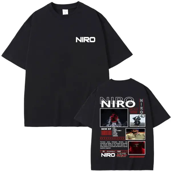 Niro OX7 Album Graphic T-Shirt – Men’s & Women’s Hip Hop Fashion Tee Vintage Washed Cotton Rap Shirt Urban Streetwear