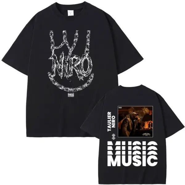 Niro OX7 Album Graphic T-Shirt – Men’s & Women’s Hip Hop Fashion Tee Vintage Washed Cotton Rap Shirt Urban Streetwear