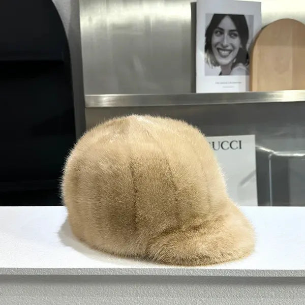 Women’s Luxury 100% Genuine Mink Fur Hat – Handmade Natural Winter Fur Cap for Extreme Warmth Elegant Real Mink Fur