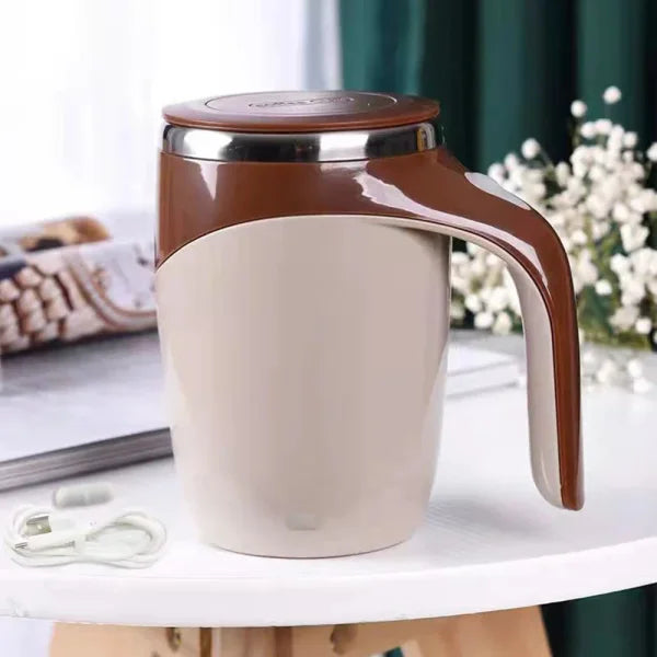 Rechargeable Automatic Stirring Coffee Mug – Portable Magnetic Self-Stirring Stainless Steel Cup - Rechargeable / 380ml