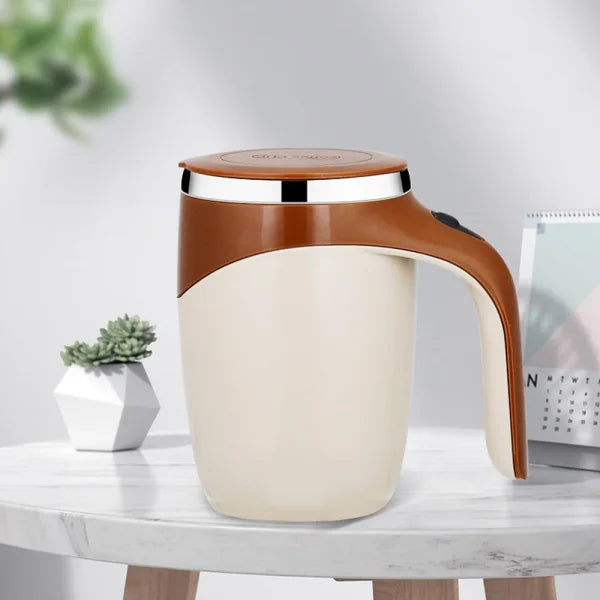 Rechargeable Automatic Stirring Coffee Mug – Portable Magnetic Self-Stirring Stainless Steel Cup - Battery type / 380ml