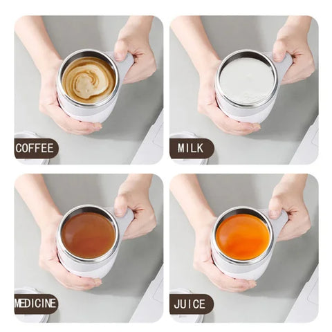 Rechargeable Automatic Stirring Coffee Mug – Portable Magnetic Self-Stirring Stainless Steel Cup