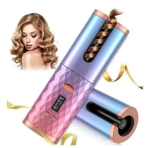 Rechargeable Hair Curler: Portable & Cordless Auto Styler | Shop - Gradual red blue / USB - Beauty