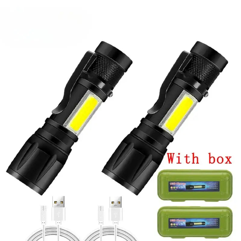 Rechargeable LED Flashlight Zoomable Torch with LCD Display 3 Modes Waterproof High Power Hand Light Outdoor Wilderness