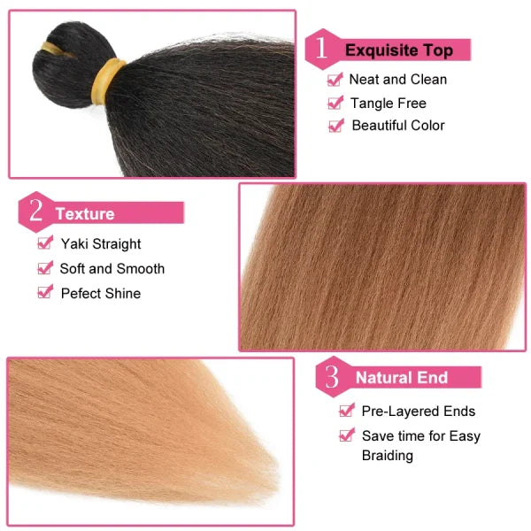 Refined Hair Ombre Straight Low Temperature Fiber for Styling - Himpall