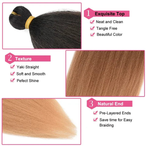 Refined Hair Ombre Straight Low Temperature Fiber for Styling - Himpall