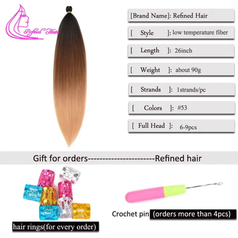 Refined Hair Ombre Straight Low Temperature Fiber for Styling - Himpall