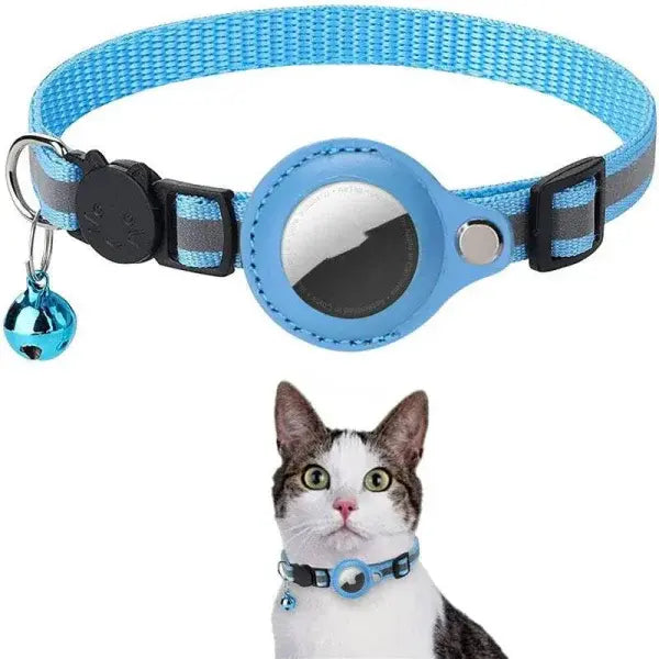 Reflective Airtag Holder for Pets Waterproof Airtag Accessories - Sky Blue / China