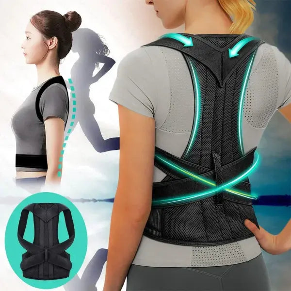 Reinforced Belt Lumbar Column Posture Corrector Vest Adjustable Back Support Strap Shoulder Spine Brace Neck Stretcher