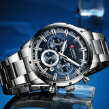 Curren Quartz Chronograph Watch Stainless Steel Material Luxury