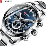 Curren Quartz Chronograph Watch Stainless Steel Material Luxury
