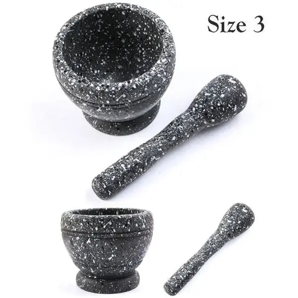 Resin Mortar and Pestle Set Spice Grinder Bowl for Kitchen Cooking - Size3