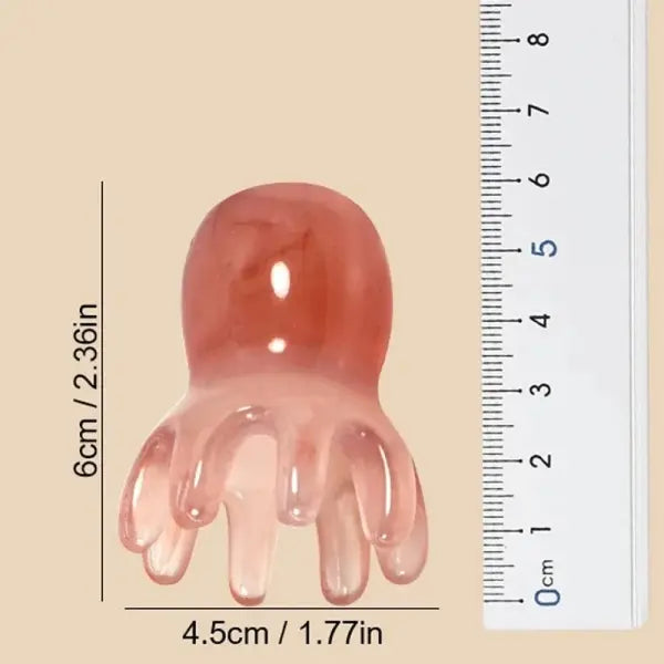 Resin Octopus Scalp Massager & Hair Care Comb – 5-Claw Meridian Scraping Tool for Head Relaxation Gua Sha Acupuncture