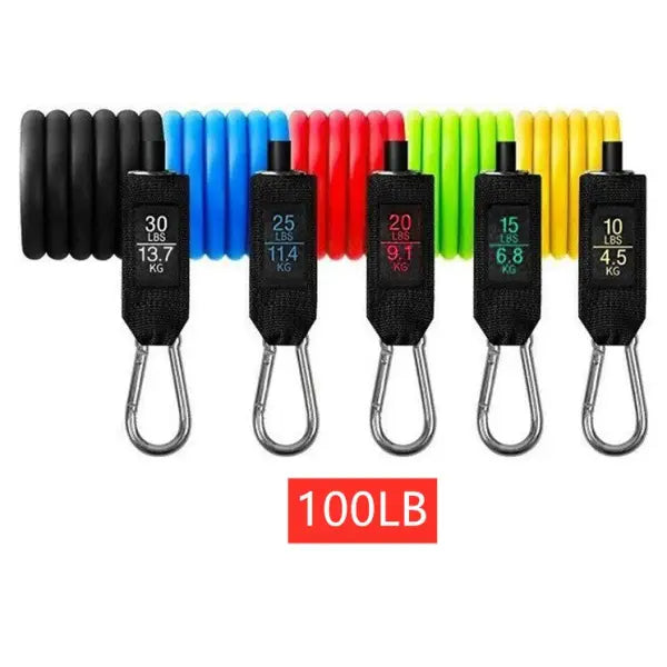 Resistance Band Set with Soft Foam Handles and Ankle Straps - 100LB W