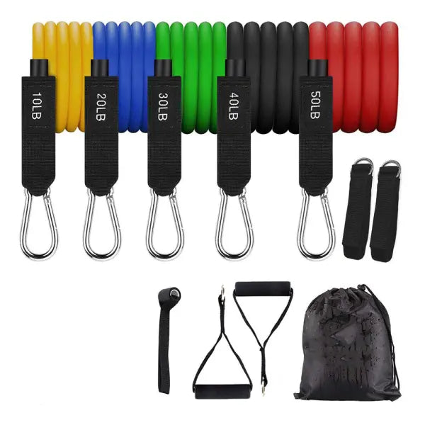 Resistance Band Set with Soft Foam Handles and Ankle Straps - 150LB