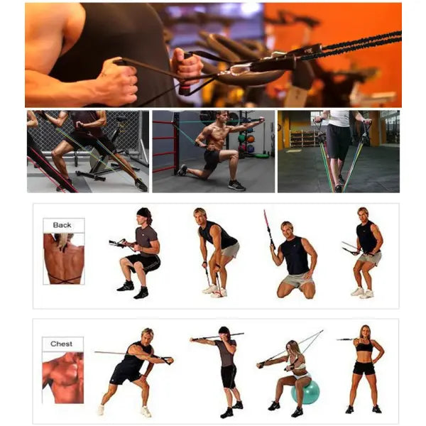 Resistance Band Set with Soft Foam Handles and Ankle Straps
