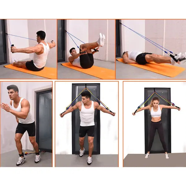 Resistance Band Set with Soft Foam Handles and Ankle Straps