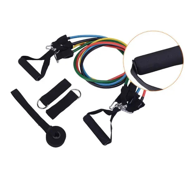 Resistance Band Set with Soft Foam Handles and Ankle Straps