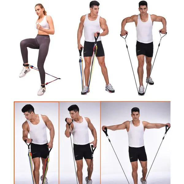 Resistance Band Set with Soft Foam Handles and Ankle Straps