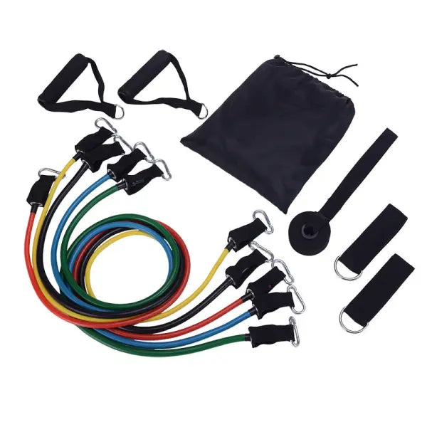 Resistance Band Set with Soft Foam Handles and Ankle Straps - Q11pcs
