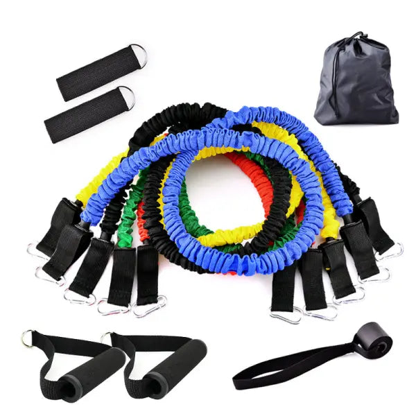 Resistance Band Set with Soft Foam Handles and Ankle Straps - Q11pcs TPE