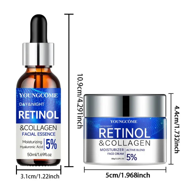 Retinol Cream & Serum Set – Hydrating, Anti-Aging, Wrinkle Repair - Himpall