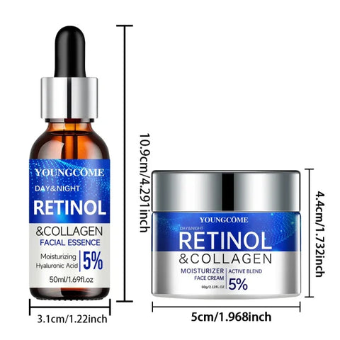 Retinol Cream & Serum Set – Hydrating, Anti-Aging, Wrinkle Repair - Himpall