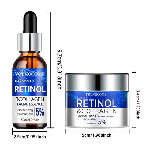 Retinol Cream & Serum Set – Hydrating, Anti-Aging, Wrinkle Repair - Himpall