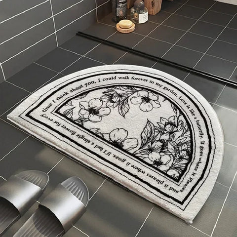 Retro Bathroom Carpet - Non-Slip Absorbent Plush Floor Mat for Bedroom & Kitchen