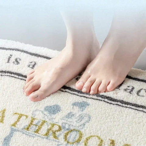 Retro Bathroom Carpet - Non-Slip Absorbent Plush Floor Mat for Bedroom & Kitchen