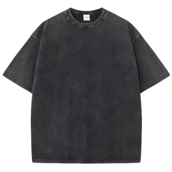 Retro Heavyweight Cotton Oversized T-Shirt Trendy Streetwear Style - Black / XXL