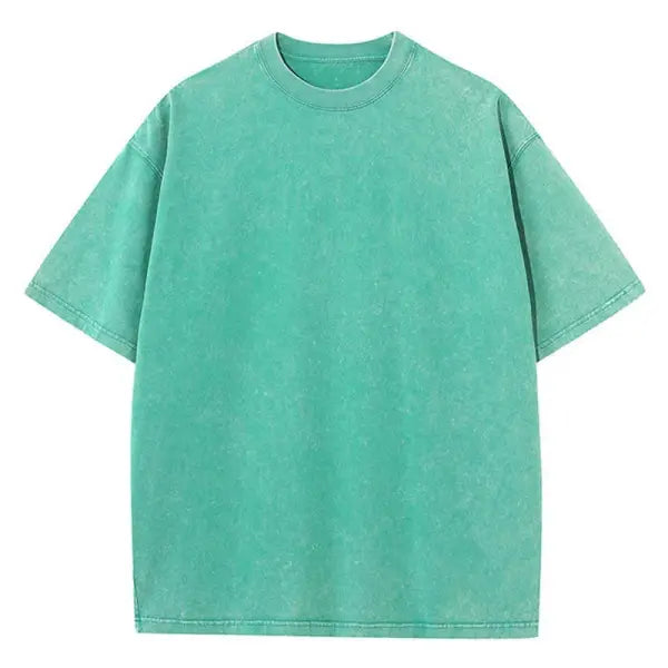 Retro Heavyweight Cotton Oversized T-Shirt Trendy Streetwear Style - Green / XXL
