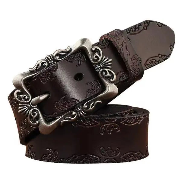Retro Korean Fashion Women’s Faux Leather Belt America Main Sales - Brown / 100cm