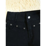 Retro Lace up Skinny Shorts in Custom Length for Streetwear Fashion