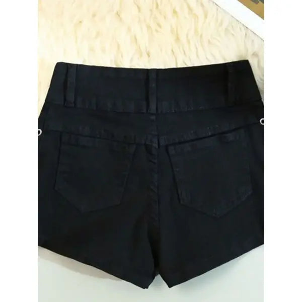 Retro Lace up Skinny Shorts in Custom Length for Streetwear Fashion