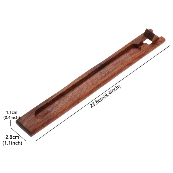 Retro Natural Bamboo Wooden Incense Holder with Elegant Ash Catcher - Himpall