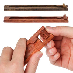 Retro Natural Bamboo Wooden Incense Holder with Elegant Ash Catcher - Himpall